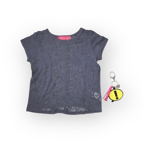 new ☺︎︎ me.n.u ☺︎︎ Skull Burnout Tee T Shirt ☺︎︎ Slate ☺︎︎ Size 4 / 5 / 6 / 6X - Picture 4 of 16